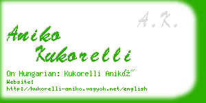 aniko kukorelli business card